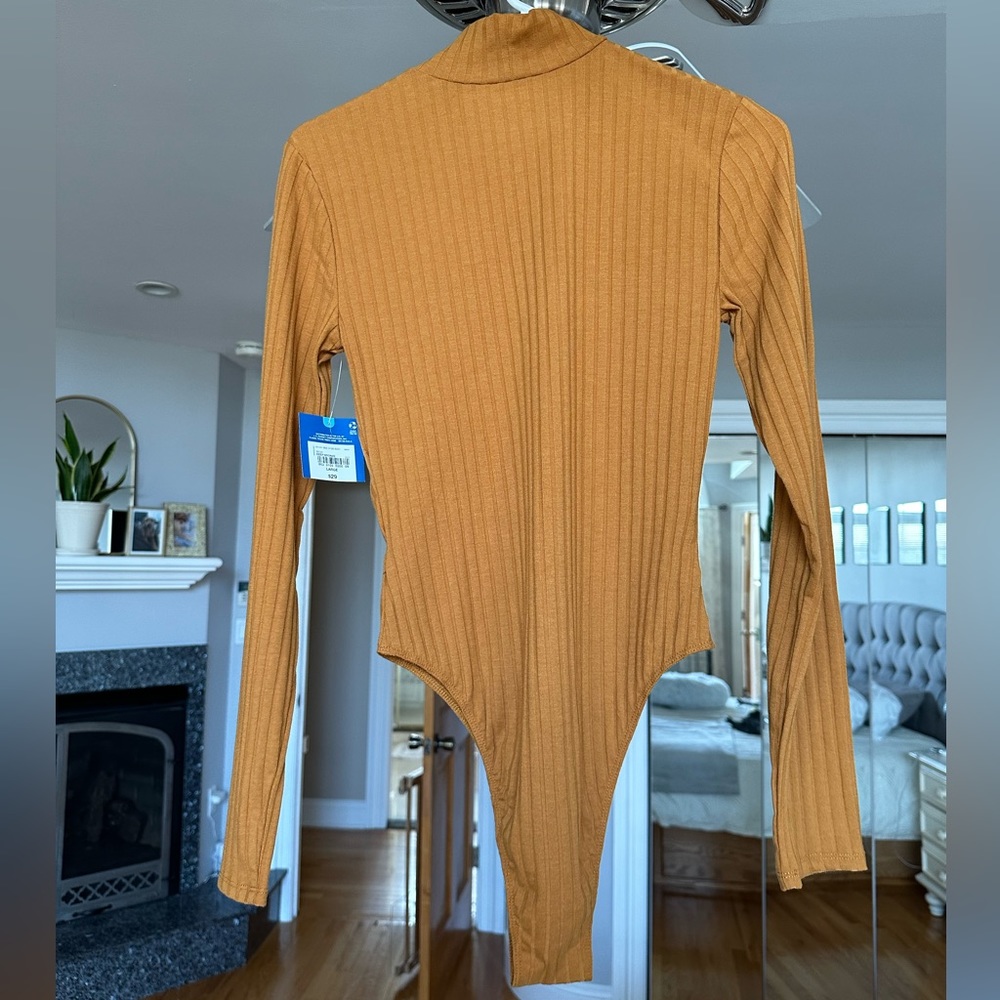 Never Worn: Deep Bronze mock neck bodysuit